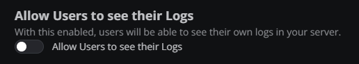 users view their logs setting